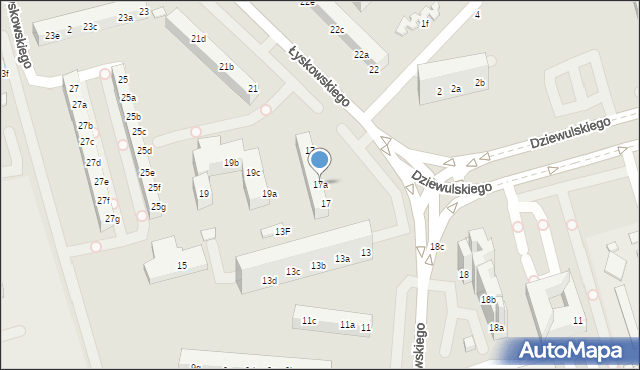Toruń, Łyskowskiego Ignacego, 17a, mapa Torunia
