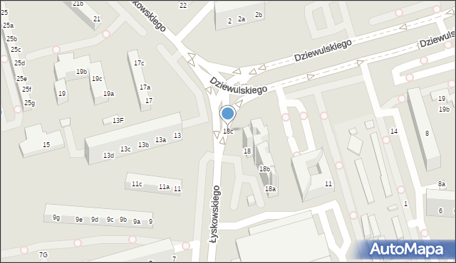 Toruń, Łyskowskiego Ignacego, 18c, mapa Torunia