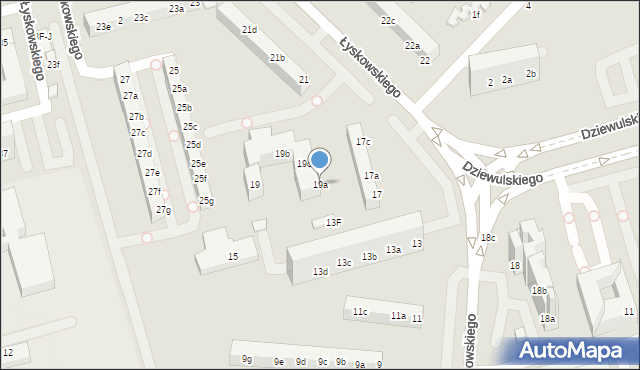 Toruń, Łyskowskiego Ignacego, 19a, mapa Torunia