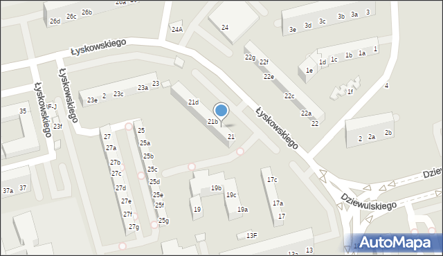 Toruń, Łyskowskiego Ignacego, 21a, mapa Torunia