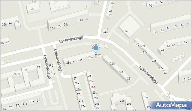 Toruń, Łyskowskiego Ignacego, 23, mapa Torunia