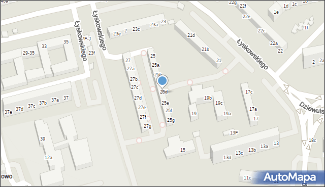 Toruń, Łyskowskiego Ignacego, 25d, mapa Torunia