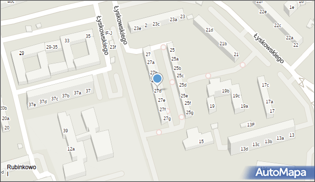 Toruń, Łyskowskiego Ignacego, 27d, mapa Torunia