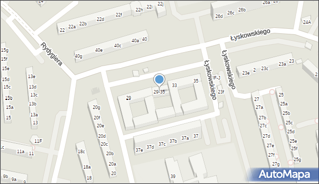 Toruń, Łyskowskiego Ignacego, 29-35, mapa Torunia