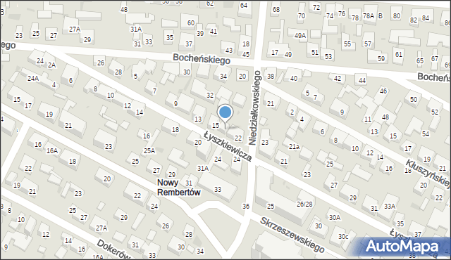 Warszawa, Łyszkiewicza-Pechowca Stefana, 17, mapa Warszawy