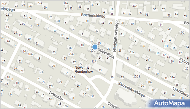 Warszawa, Łyszkiewicza-Pechowca Stefana, 22, mapa Warszawy