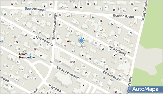 Warszawa, Łyszkiewicza-Pechowca Stefana, 25, mapa Warszawy