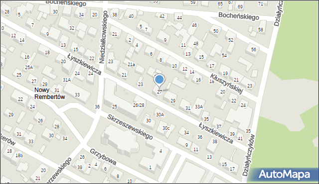 Warszawa, Łyszkiewicza-Pechowca Stefana, 27, mapa Warszawy