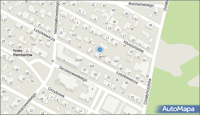 Warszawa, Łyszkiewicza-Pechowca Stefana, 29, mapa Warszawy