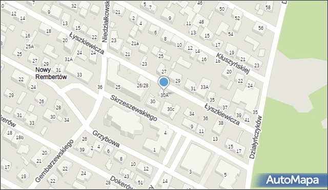 Warszawa, Łyszkiewicza-Pechowca Stefana, 30A, mapa Warszawy