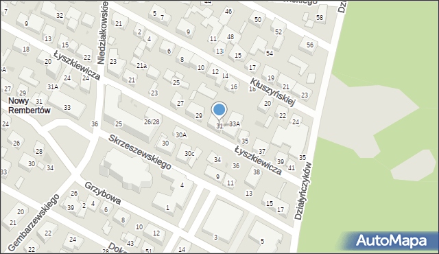 Warszawa, Łyszkiewicza-Pechowca Stefana, 31, mapa Warszawy