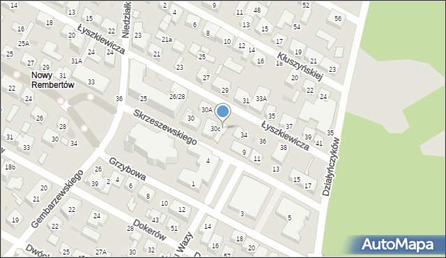 Warszawa, Łyszkiewicza-Pechowca Stefana, 32, mapa Warszawy