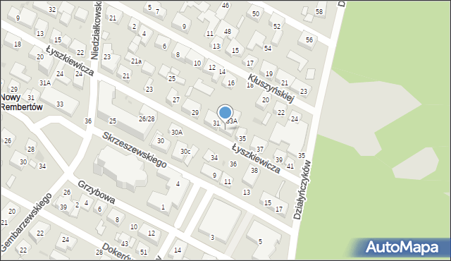 Warszawa, Łyszkiewicza-Pechowca Stefana, 33, mapa Warszawy