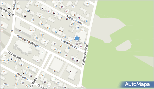 Warszawa, Łyszkiewicza-Pechowca Stefana, 39, mapa Warszawy