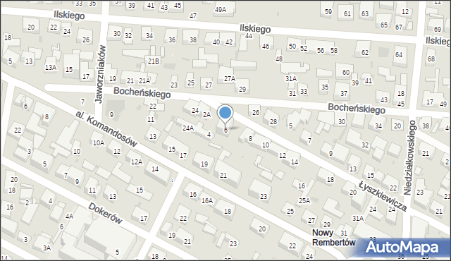 Warszawa, Łyszkiewicza-Pechowca Stefana, 6, mapa Warszawy