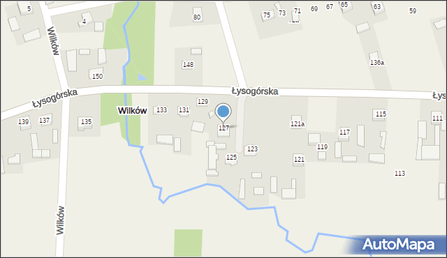Wilków, Łysogórska, 127, mapa Wilków
