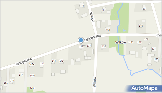 Wilków, Łysogórska, 139, mapa Wilków