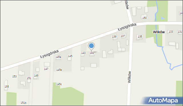Wilków, Łysogórska, 141, mapa Wilków