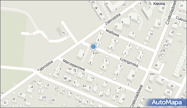 Wrocław, Łysogórska, 7, mapa Wrocławia