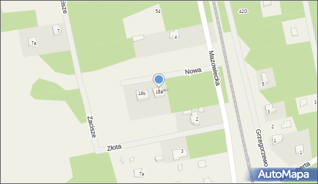 Adelin, Mazowiecka, 18a, mapa Adelin