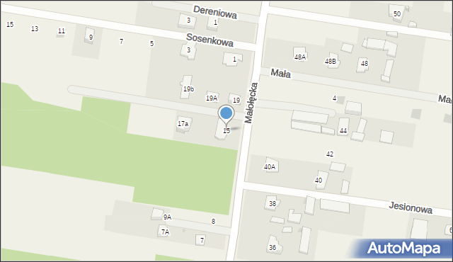 Aleksandrów, Małołęcka, 15, mapa Aleksandrów