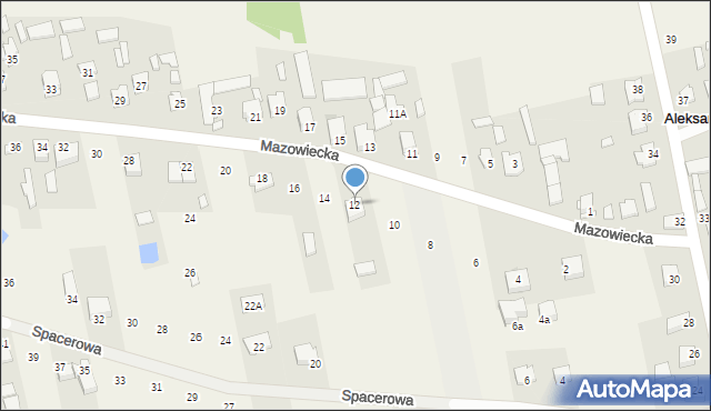 Aleksandrówka, Mazowiecka, 12, mapa Aleksandrówka