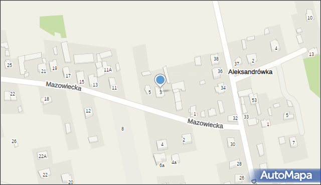 Aleksandrówka, Mazowiecka, 3, mapa Aleksandrówka