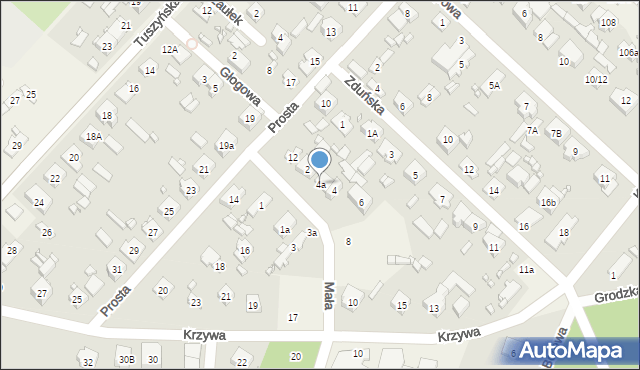 Andrespol, Mała, 4a, mapa Andrespol