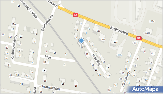 Andrychów, Malickiej Wandy, 10, mapa Andrychów