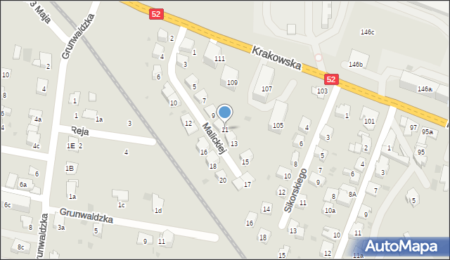 Andrychów, Malickiej Wandy, 11, mapa Andrychów
