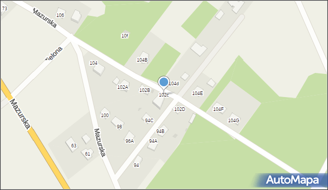 Antonie, Mazurska, 102c, mapa Antonie