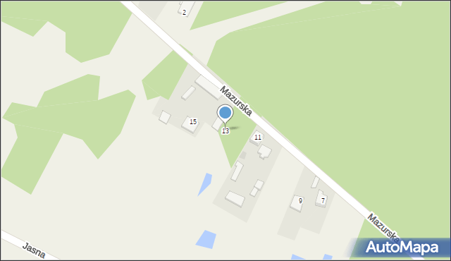 Antonie, Mazurska, 13, mapa Antonie