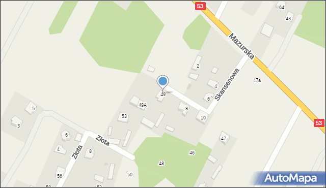 Antonie, Mazurska, 49, mapa Antonie