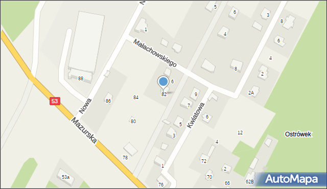 Antonie, Mazurska, 82, mapa Antonie