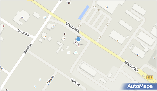 Augustów, Mazurska, 1, mapa Augustów