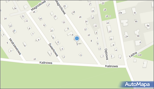 Babiczki, Magnoliowa, 3, mapa Babiczki