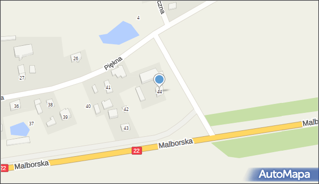 Bałdowo, Malborska, 1, mapa Bałdowo