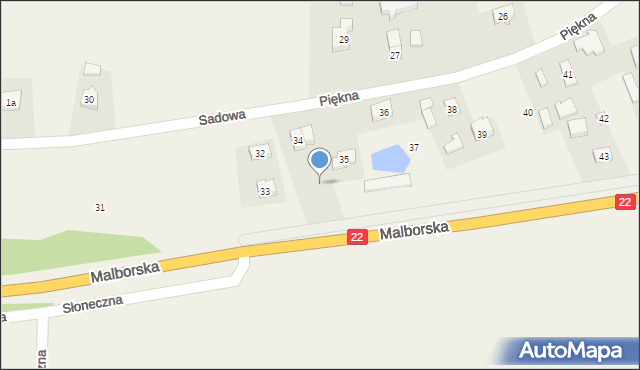 Bałdowo, Malborska, 4, mapa Bałdowo