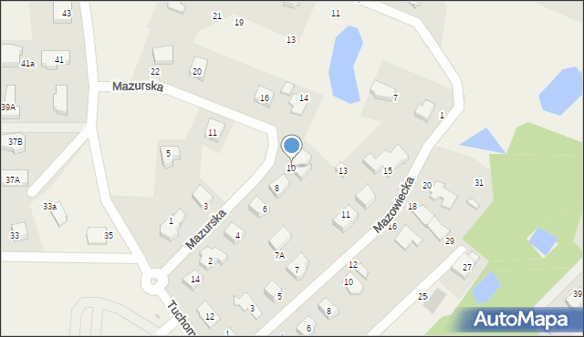 Banino, Mazurska, 10, mapa Banino