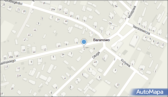 Baranowo, Madalińskiego Antoniego Józefa, gen., 1, mapa Baranowo