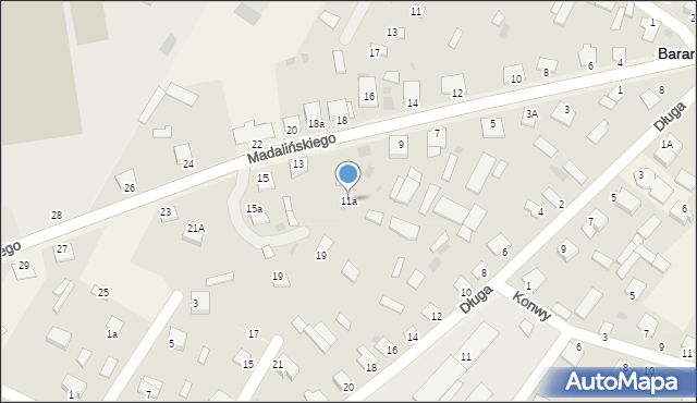 Baranowo, Madalińskiego Antoniego Józefa, gen., 11a, mapa Baranowo