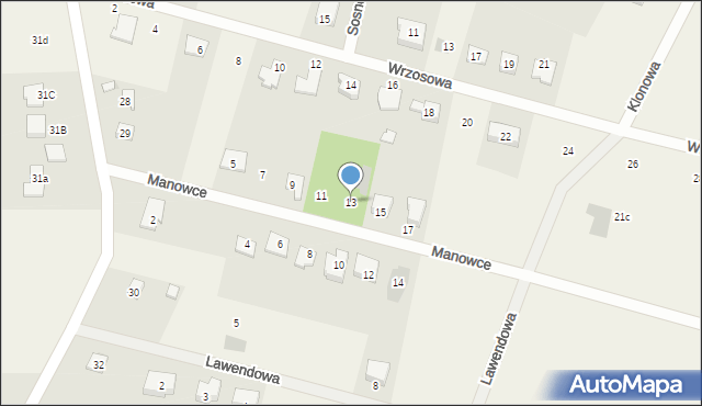 Barany, Manowce, 13, mapa Barany