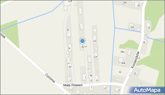 Barcice, Mała Rówień, 7b, mapa Barcice