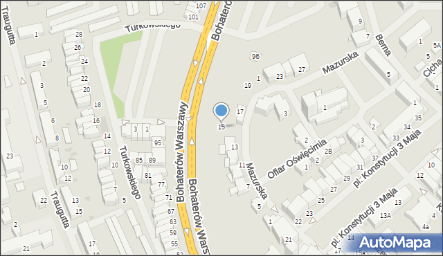 Bartoszyce, Mazurska, 15, mapa Bartoszyce