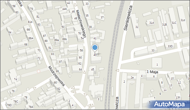 Będzin, Małachowskiego Stanisława, 43, mapa Będzin