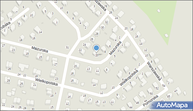 Bełchatów, Mazurska, 10, mapa Bełchatów