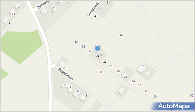 Bezrzecze, Mahoniowa, 24, mapa Bezrzecze