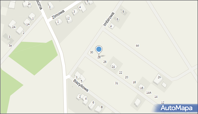 Bezrzecze, Mahoniowa, 28, mapa Bezrzecze