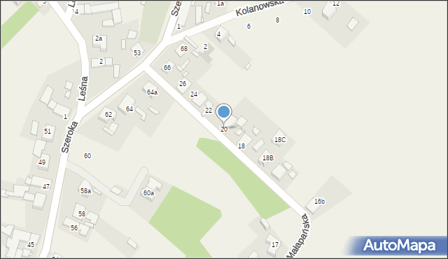 Biadacz, Małapańska, 20, mapa Biadacz