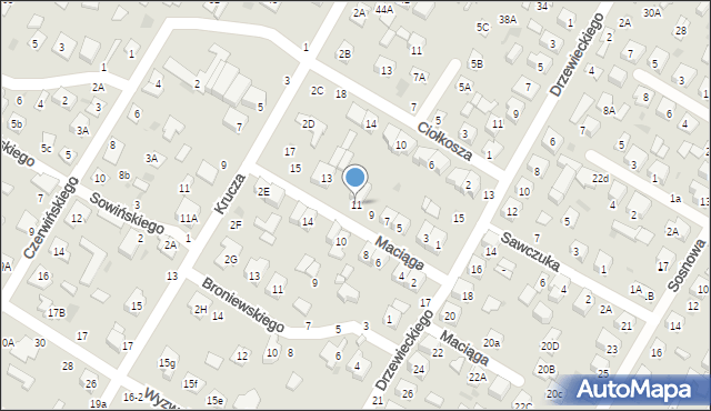 Biała Podlaska, Maciąga Józefa, 11, mapa Białej Podlaskiej